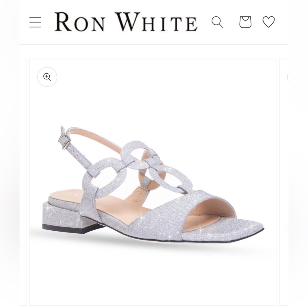 RON WHITE BEVERLY SILVER SANDAL IN SIZE  7.5